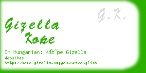 gizella kope business card